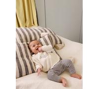 Ensemble garçon naissance en tricot bleu 1M(54CM)