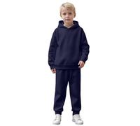 Ensemble Garçon Sweat-Shirt à Capuche et Pantalon Long Tenue Complète 2 Pièces en Coton Uni Manches Longues Vêtement de Loisir Confortable pour École et Weekend 3-8 Ans