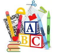 Ensemble géant de décoration de fête de rentrée scolaire avec boîte à faveurs en forme d'alphabet ABC, grand crayon gonflable et crayons de couleur pour célébrer l'anniversaire de la rentrée scolaire