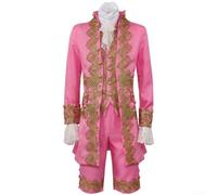 Ensemble Gentleman Vintage Polyester Taille XS-2XL(Pink XS) | Style intemporel années 20, élégant, classique, pantalon assorti, look gentleman authentique