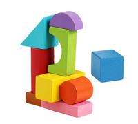 Ensemble géométrique en bois - Formes mathématiques éducatives - Jouet pédagogique solide - Outil STEM pour salle de classe - Utilisation préscolaire pour l'école maternelle, activité sensorielle