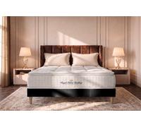 Ensemble matelas ressorts ensaches + memoire de forme maxi epaisseur George V 160x200 sommier KIT noir