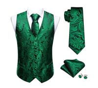 Ensemble gilet et cravate motif cachemire pour homme avec boutons de manchette gilet formel pour mariage ou banquet, 2741, M
