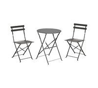 Ensemble Guéridon de jardin Cuba Ø 60 cm - grey + 2 Chaises pliante Cuba
