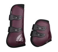 Ensemble guêtres antérieurs pour cheval et protège boulets Ouvertes QHP Marron Full