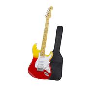 Ensemble Guitare Électrique En Bois Massif Chevalet Réglable Dégradé Orange Guitare Électrique Débutants
