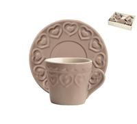 Ensemble H&H Neuf 4 Tasses À Café Fairylove Tortora Avec Soucoupe Cc 165