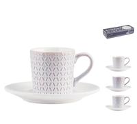 Ensemble H&H Neuf 6 Tasses En Grès Lilian Avec Soucoupe Cc80