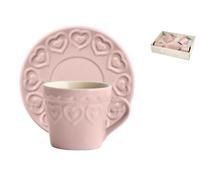 Ensemble H&H Nouveau 4 Tasses À Café Fairylove Rose Avec Soucoupe Cc 165