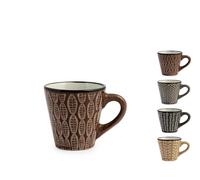Ensemble H&H Nouveau Ethnique 6 Tasses À Café En Grès Assorties Cc100