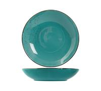 Ensemble H&H Nouveau Réactif 6 Assiettes À Pâtes En Grès, Bleu, 26 Cm