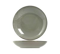Ensemble H&H Nouveau Réactif 6 Assiettes À Pâtes, En Grès, Gris, Cm 26