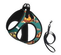 Ensemble harnais avec laisse pour petits chiens avec imprimé tortues de mer - Pas de fuite - Facile à promener - Pour dressage et promenade