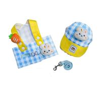 Ensemble harnais et chapeau de soleil pour petits chiens et chats - 3 accessoires de costume d'extérieur pour animaux de compagnie (bleu, XL)