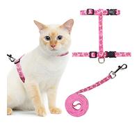 Ensemble harnais et laisse anti-fugue en nylon souple réglable pour la promenade des chats de petite, moyenne et grande taille, motif donuts