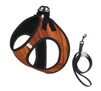Ensemble Harnais et Laisse Anti-Traction en Bois de chêne pour Chien, Gilet réfléchissant réglable pour Petits Chiens, Harnais en Maille Respirante pour Chiots, pour la Marche et la randonnée, Taill