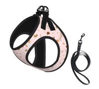 Ensemble Harnais et Laisse Anti-Traction pour Chien Terrazzo Rose Blush à Pois cuivrés dorés, Gilet réfléchissant réglable pour Petits Chiens, Harnais en Maille Respirante pour Chiots, pour la March