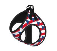 Ensemble harnais et laisse avec drapeau de la République tchèque, harnais réfléchissant réglable pour petits chiens et chats