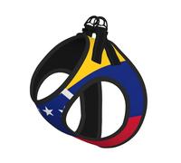 Ensemble harnais et laisse avec imprimé drapeau du Venezuela pour chats et chiens, réfléchissant, réglable, gilet en maille douce et respirante avec laisse anti-fuite, pour petits animaux de compagnie