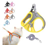 Ensemble harnais et laisse de 1,5 m pour chat - Gilet réglable en maille douce avec bande réfléchissante anti-traction pour la marche, le dressage, la course à pied - Pour chats et chiens de petite et