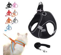Ensemble harnais et laisse de 1,5 m pour extérieur - Gilet réglable en maille douce avec bande réfléchissante anti-traction pour la marche, le dressage, la course à pied - Pour chats et chiens de