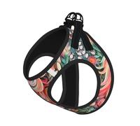 Ensemble harnais et laisse doux à imprimé licorne rose en papier pour animal domestique, harnais réglable en maille pour chiots et chats de petite, grande et grande taille