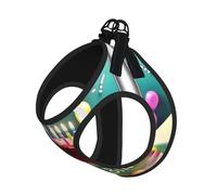 Ensemble harnais et laisse doux imprimé Happy Birthday pour animal de compagnie, harnais réglable en maille pour chiots et chats de petite, petite et grande taille