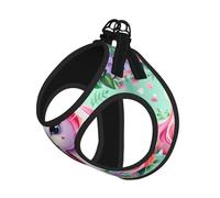 Ensemble harnais et laisse doux imprimé licorne rose pour animaux de compagnie, harnais en maille réglable pour chiens et chats de petite, moyenne et grande taille