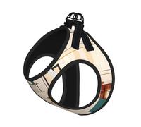 Ensemble harnais et laisse doux imprimé moderne du milieu du siècle pour animal de compagnie, harnais réglable en maille pour chiots et chats de petite, grande et grande taille