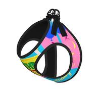 Ensemble harnais et laisse doux pour animal domestique avec imprimé ballon Happy Birthday - Harnais en maille réglable pour chiens et chats de petite, moyenne et grande taille