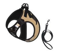 Ensemble harnais et laisse en maille douce avec imprimé carlin pour animal domestique, chiot, chat, gilet rembourré confortable sans traction