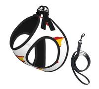 Ensemble harnais et laisse en maille douce avec imprimé carte du drapeau espagnol pour animal domestique, chiot, chat, gilet rembourré confortable sans traction