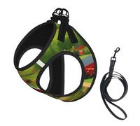 Ensemble harnais et laisse en maille douce imprimé tracteur ferme pour animal domestique, chiot, chat, gilet rembourré confortable anti-traction
