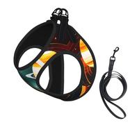 Ensemble harnais et laisse en maille douce pour chien et chat Motif Jupiter Saturne