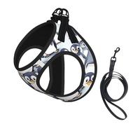 Ensemble harnais et laisse en maille souple pour chien et chat Motif pingouins mignons