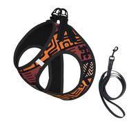 Ensemble harnais et laisse en tissu de boue africaine à imprimé tribal pour chien, gilet réfléchissant et réglable pour chiens de petite, moyenne et grande taille