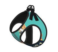 Ensemble Harnais et Laisse imprimé Let's Go Travel pour Chien, Gilet réfléchissant Ajustable pour Chiens et Chats de Petite et Moyenne Taille