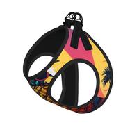 Ensemble harnais et laisse pour chat et chien, motif ananas, lunettes de soleil et fruits, réfléchissant, réglable, anti-fugue avec maille douce et respirante, pour petits animaux de compagnie et