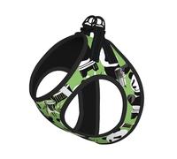 Ensemble harnais et laisse pour chat et petit chien imprimé panda en bambou, réglable, réfléchissant et anti-fuite, avec doublure en maille douce et respirante