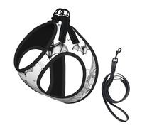 Ensemble harnais et laisse pour chat et petit chien, réglable, réfléchissant et anti-fugue avec doublure en maille douce et respirante