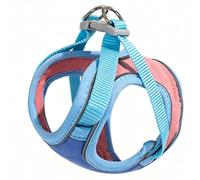 Ensemble Harnais et Laisse pour Chat, Gilet Anti-évasion réglable, Doux, Respirant et réfléchissant pour Chats de Petite et Moyenne Taille, Ensemble de Laisse pour Marcher en Plein air (Blue, L)