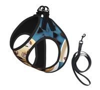 Ensemble harnais et laisse pour chien avec imprimé biscuits et pépites de chocolat, gilet réfléchissant et réglable pour chiens de petite, moyenne et grande taille