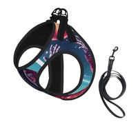 Ensemble harnais et laisse pour chien Cool Man in Outer Space Imprimé galaxie Gilet réfléchissant et réglable pour chiens de petite, moyenne et grande taille