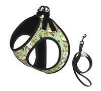 Ensemble harnais et laisse pour chien et chat avec imprimé cochon d'Inde, réfléchissant, réglable, anti-fuite, avec maille douce et respirante, pour petits animaux de compagnie et chatons chiots