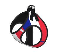 Ensemble harnais et laisse pour chien et chat avec imprimé drapeau français, harnais réfléchissant réglable pour petits chiens et chats