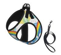 Ensemble harnais et laisse pour chien et chat avec imprimé gouttes de pluie, harnais réfléchissant réglable pour petits chiens et chats
