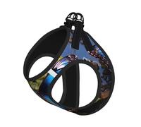 Ensemble harnais et laisse pour chien et chat avec imprimé papillon bleu, gilet réfléchissant réglable anti-fugue avec maille douce et respirante, pour petits animaux de compagnie et chatons chiots