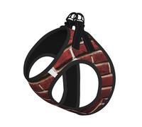 Ensemble harnais et laisse pour chien et chat avec imprimé pierre rouge brique, harnais réfléchissant réglable pour petits chiens et chats