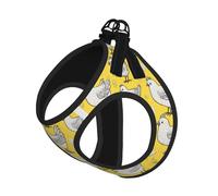 Ensemble harnais et laisse pour chien et chat avec imprimé poule jaune, harnais réfléchissant réglable pour petits chiens et chats