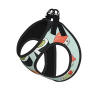 Ensemble harnais et laisse pour chien et chat avec imprimé sushis, harnais réfléchissant réglable pour petits chiens et chats
